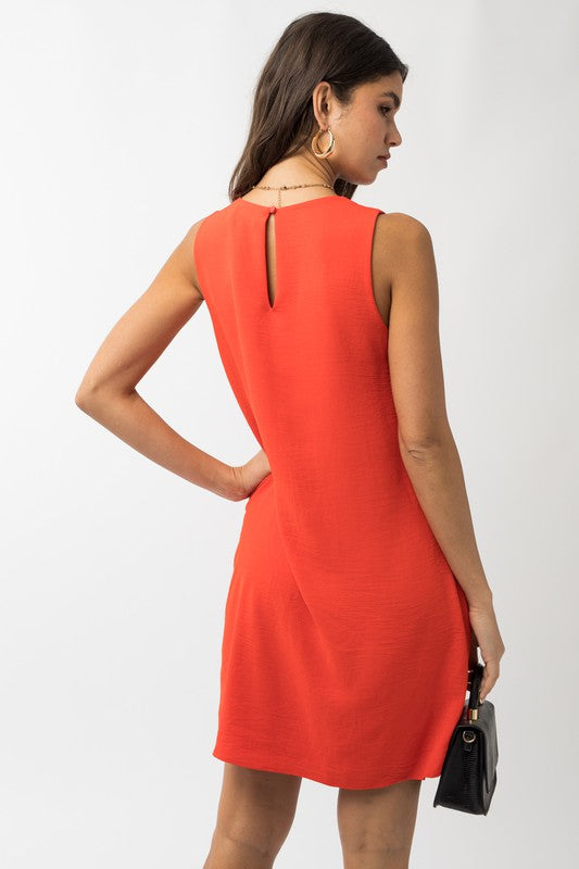 SLEEVELESS V-NECK DRESS