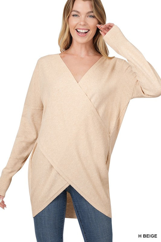 CROSS FRONT SWEATER