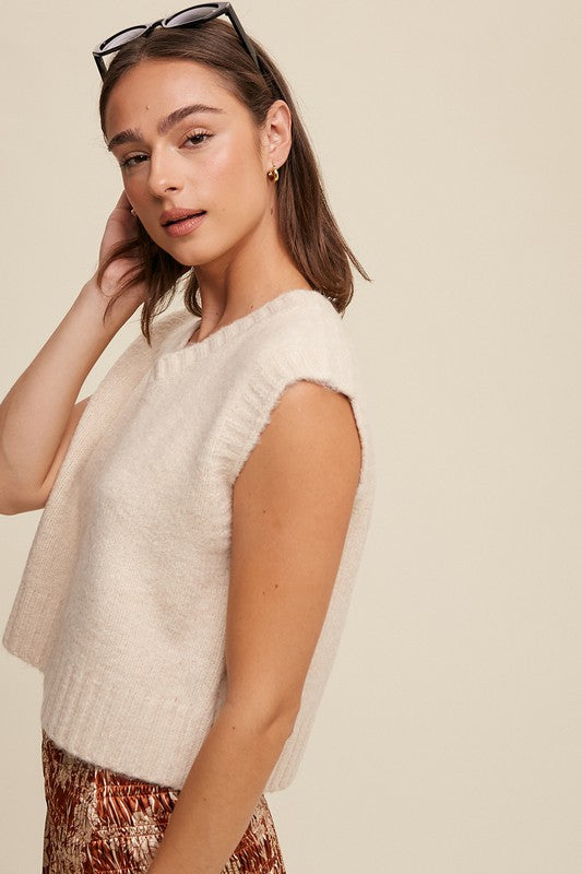Soft Touch Cropped Knit Vest
