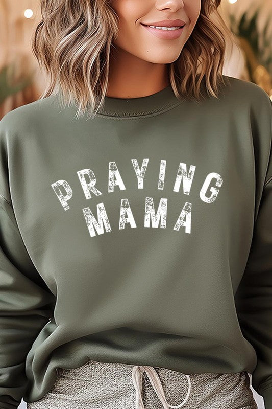 Praying Mama Christian Graphic Fleece Sweatshirts