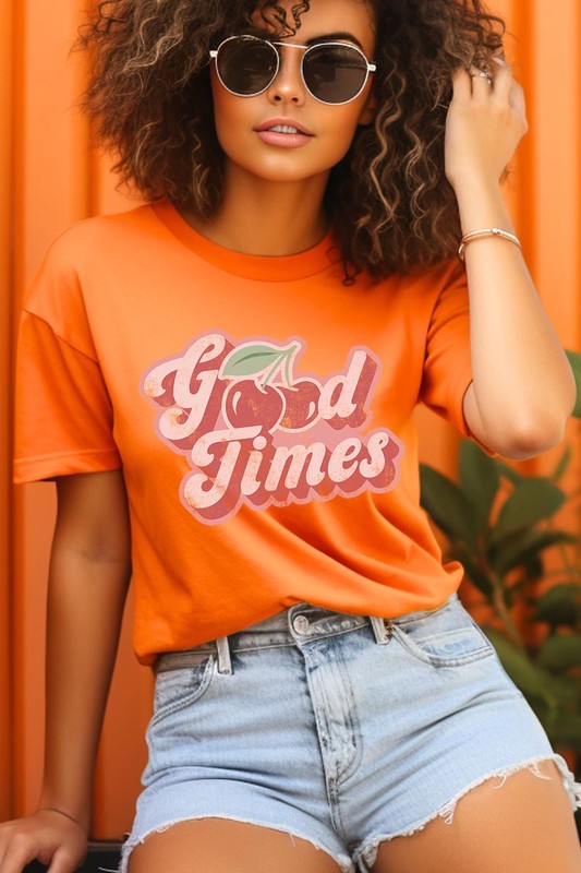 Retro Good Times Cherry Fruit Graphic T Shirts