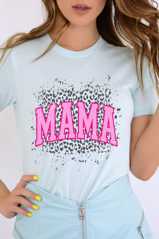 Pink Leopard Mama Mothers Day Graphic T Shirts