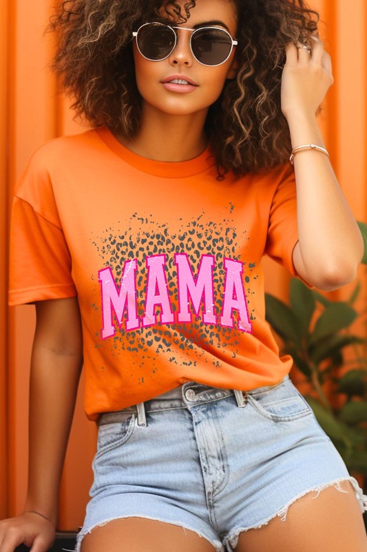 Pink Leopard Mama Mothers Day Graphic T Shirts