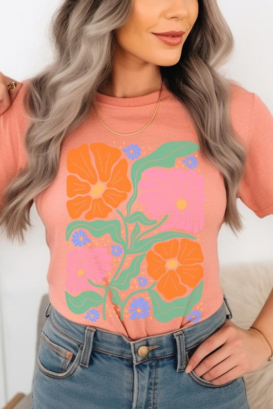 Boho Floral Spring Flowers Graphic T Shirts