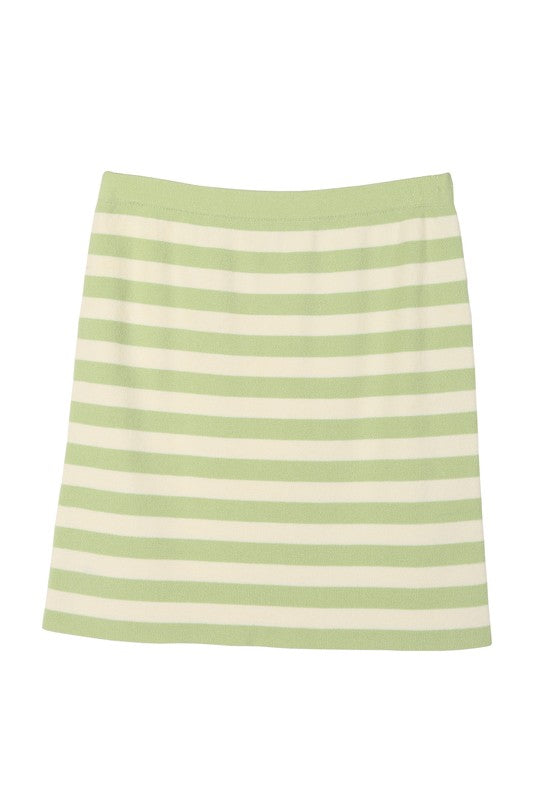 Stripe rib skirt