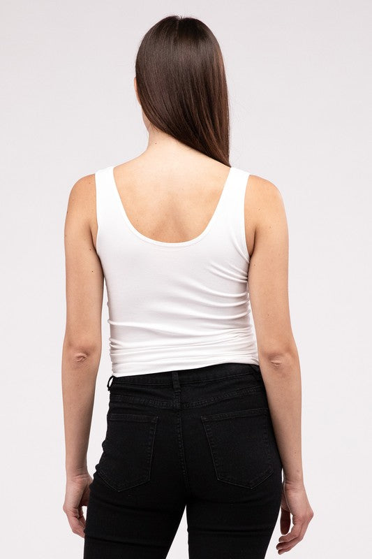 Front & Back 2-Way V-Neck Seamless Tank