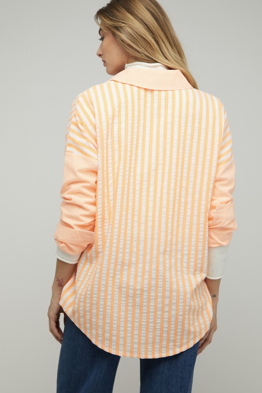 Stripe Button Down Long Sleeve Shirt