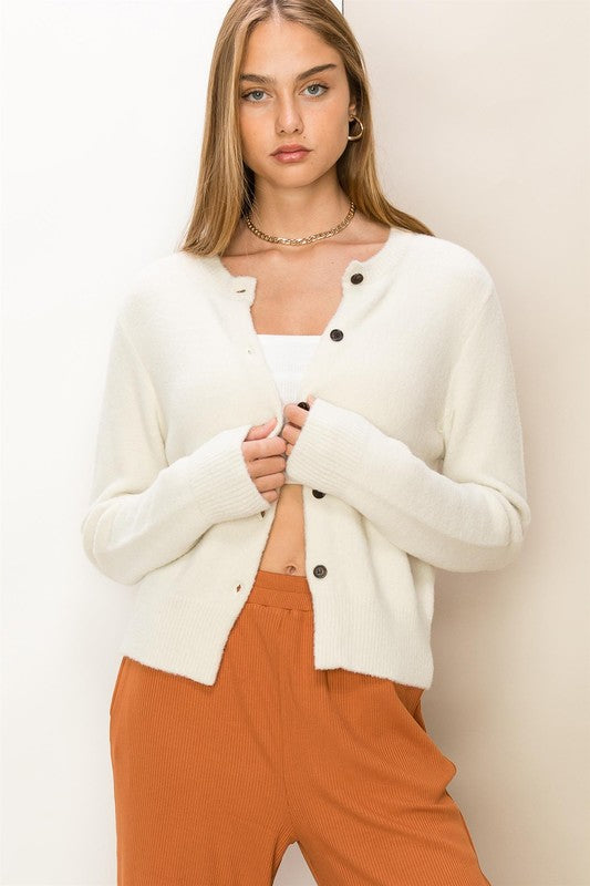 Chic Button-Front Cardigan Sweater